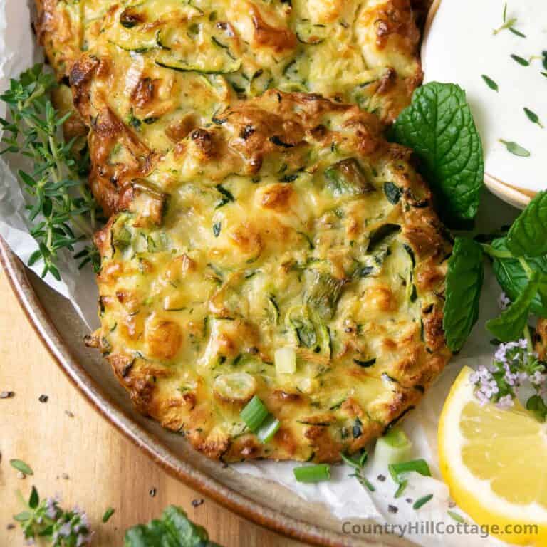 baked zucchini fritters.