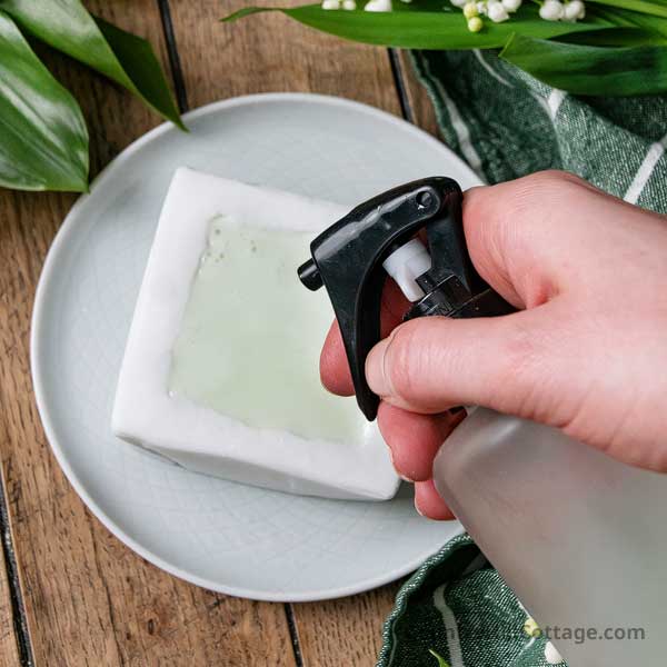 step 7 spray to dissolve bubbles.