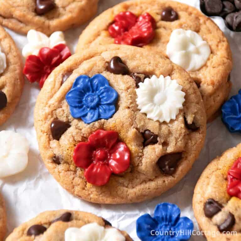 patriotic chocolate chip cookies.