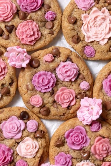 rose chocolate chip cookies.