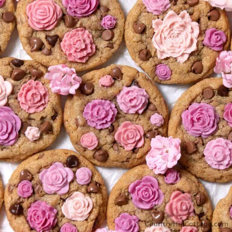 rose chocolate chip cookies.